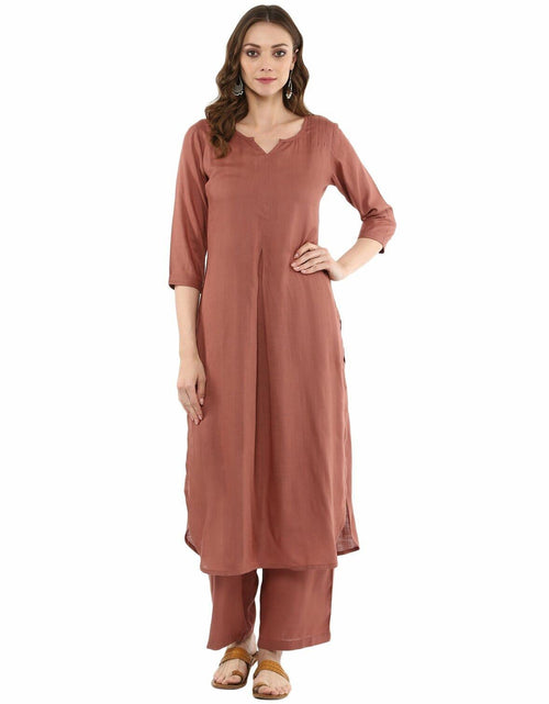 Load image into Gallery viewer, Idalia Black Rayon Solid Straight Kurta with Palazzo Set for Women
