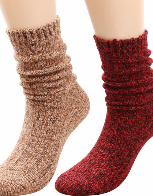 Load image into Gallery viewer, 3 Pairs Women’s Winter Wool Cable Knit Knee High Boot Socks Size 5-11
