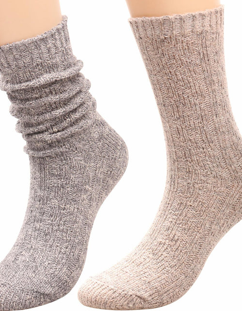 Load image into Gallery viewer, 3 Pairs Women’s Winter Wool Cable Knit Knee High Boot Socks Size 5-11
