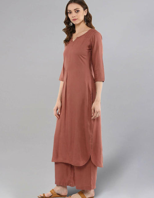 Load image into Gallery viewer, Idalia Black Rayon Solid Straight Kurta with Palazzo Set for Women
