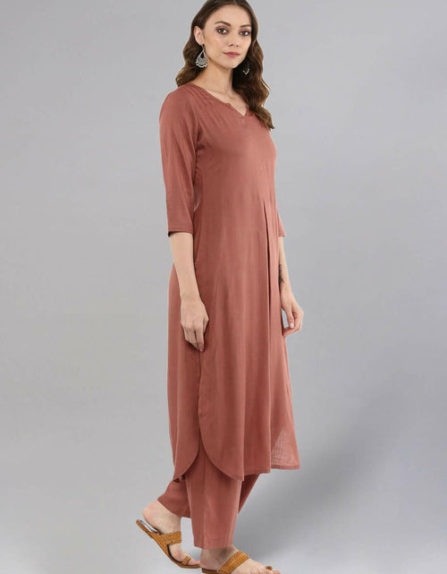 Load image into Gallery viewer, Idalia Black Rayon Solid Straight Kurta with Palazzo Set for Women
