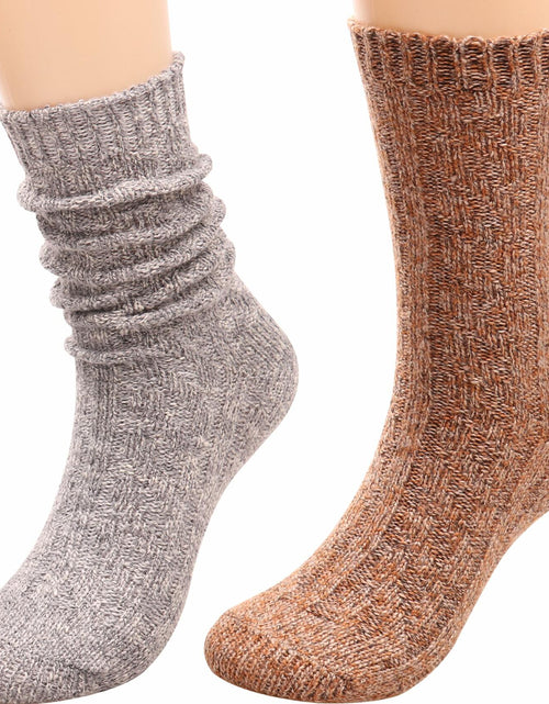 Load image into Gallery viewer, 3 Pairs Women’s Winter Wool Cable Knit Knee High Boot Socks Size 5-11
