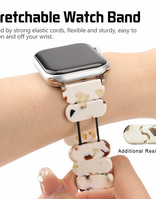 Load image into Gallery viewer, MAIRUI Resin Stretchy Watch Band for Apple Watch 41/40/38mm Slim Elastic Strap

