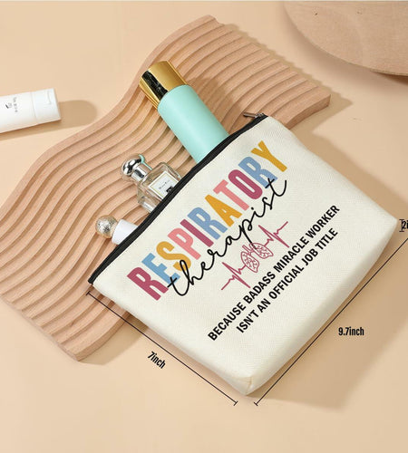 Funny Respiratory Therapist Makeup Bag Cosmetic Bag RT Gifts for Women