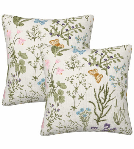 Yaemikoo 2PCS 18x18in Spring Sage Green Floral Pillow Covers Throw Pillow Cases