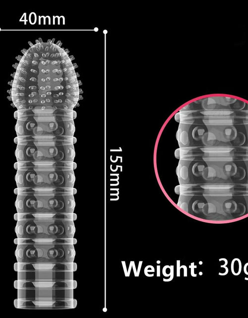 Load image into Gallery viewer, 4PCS Threaded Male Condoms Transparent Fine Ring Extended Sleeve Adult
