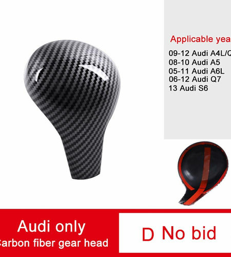 GIPFIRE Carbon Fiber Style Gear Shift Knob Cover For Audi A4L A5 A6L Q5 Q7