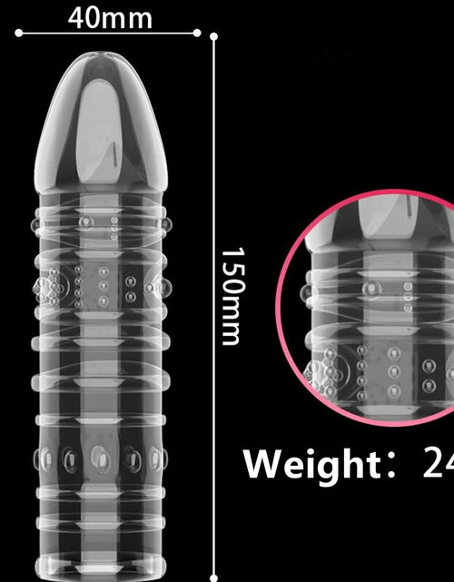 Load image into Gallery viewer, 4PCS Threaded Male Condoms Transparent Fine Ring Extended Sleeve Adult
