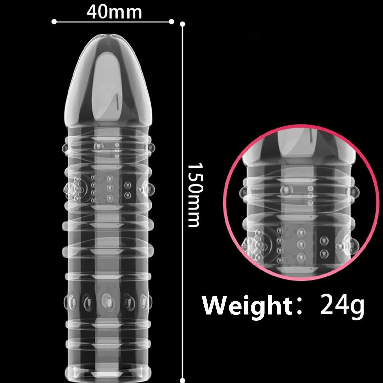 4PCS Threaded Male Condoms Transparent Fine Ring Extended Sleeve Adult