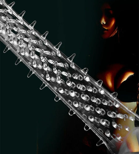 4PCS Threaded Male Condoms Transparent Fine Ring Extended Sleeve Adult