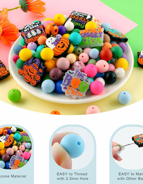 Load image into Gallery viewer, Lovyomi 12PCS Halloween Silicone Focal Beads Ghost DIY Pens Keychain Craft
