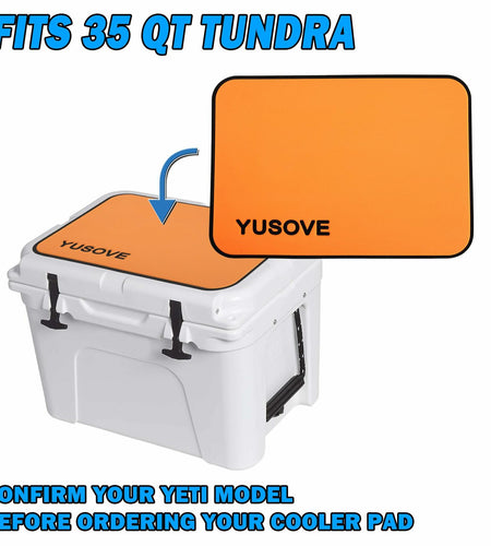 YUSOVE EVA Cooler Pad Mat for Tundra 35, Seadek Style, 3M Adhesive (Orange)