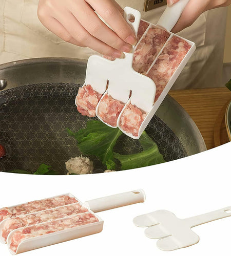 White Triple Meatball Maker Scoop Non-Stick Kitchen Fruit & Vegetable Tools
