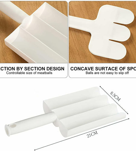 White Triple Meatball Maker Scoop Non-Stick Kitchen Fruit & Vegetable Tools