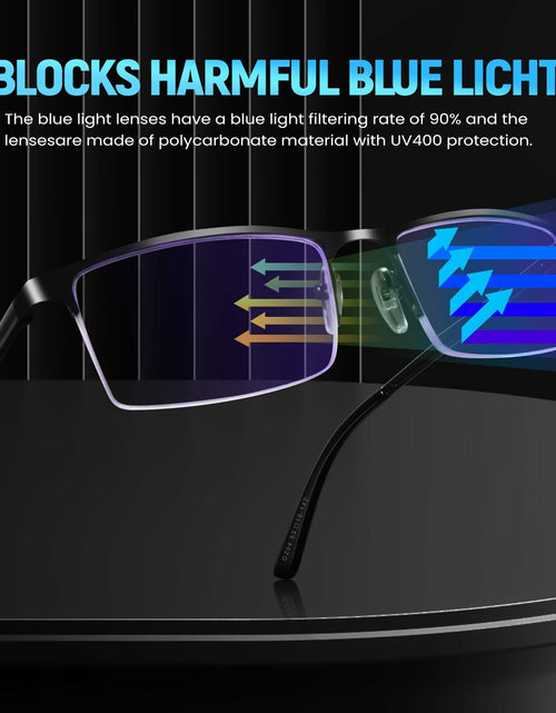 Load image into Gallery viewer, ORANZI 5-Pack Blue Light Blocking Reading Glasses, Half Metal Frame, 1.00
