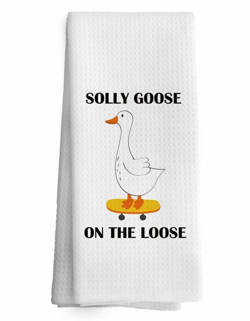 Load image into Gallery viewer, TAEDIN Funny Sarcastic Goose Dish Towel 16x24 Polyester Farmhouse 2-Pack
