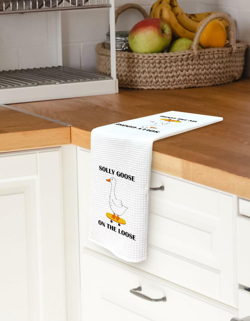 Load image into Gallery viewer, TAEDIN Funny Sarcastic Goose Dish Towel 16x24 Polyester Farmhouse 2-Pack
