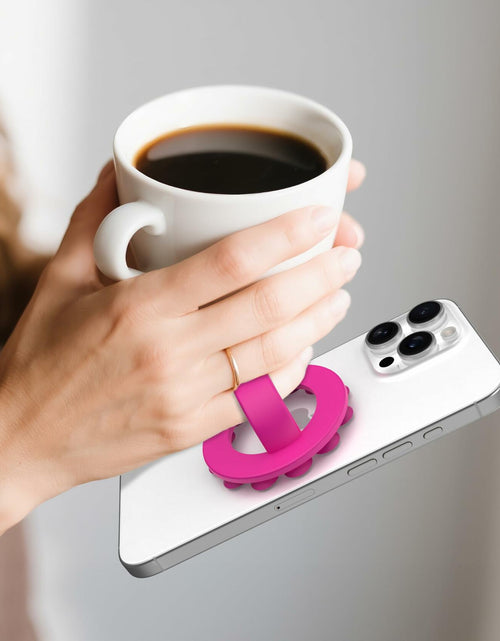 Load image into Gallery viewer, HZZADZXW Silicone Phone Grip Detachable Hand Holder Soft Loop Rose Red
