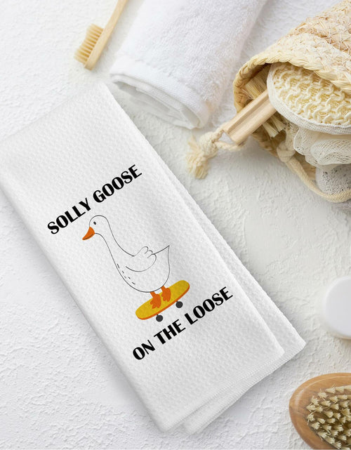Load image into Gallery viewer, TAEDIN Funny Sarcastic Goose Dish Towel 16x24 Polyester Farmhouse 2-Pack
