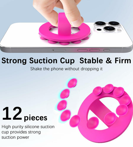 HZZADZXW Silicone Phone Grip Detachable Hand Holder Soft Loop Rose Red