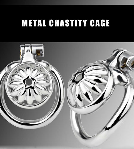 Lelisex Stainless Steel Male Chastity Cage Dark Lock 50mm Ring Adult Toy