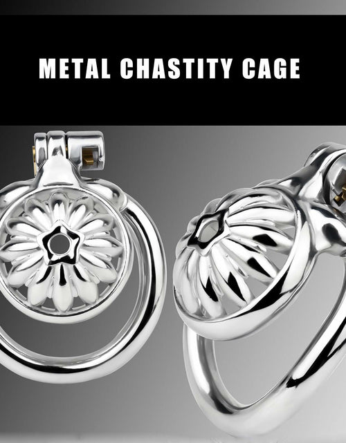 Load image into Gallery viewer, Lelisex Stainless Steel Male Chastity Cage Dark Lock 50mm Ring Adult Toy
