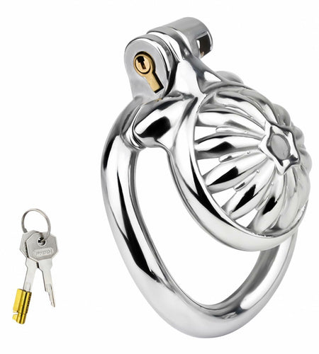 Lelisex Stainless Steel Male Chastity Cage Dark Lock 50mm Ring Adult Toy