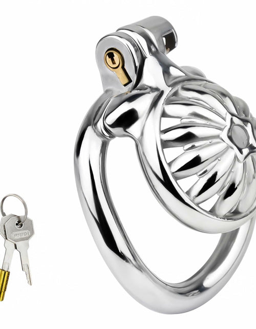 Load image into Gallery viewer, Lelisex Stainless Steel Male Chastity Cage Dark Lock 50mm Ring Adult Toy
