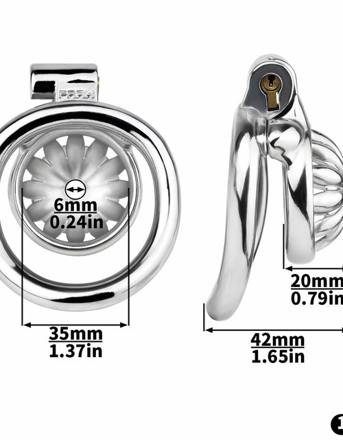 Load image into Gallery viewer, Lelisex Stainless Steel Male Chastity Cage Dark Lock 50mm Ring Adult Toy
