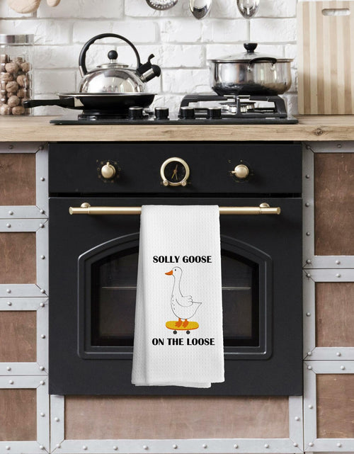 Load image into Gallery viewer, TAEDIN Funny Sarcastic Goose Dish Towel 16x24 Polyester Farmhouse 2-Pack
