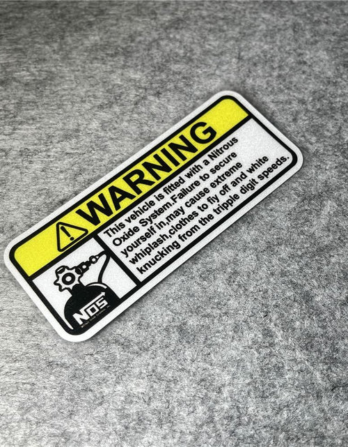 Load image into Gallery viewer, 2PCS Warning NOS Stickers Car Motorcycle Helmet Racing Decals 5x2.1cm
