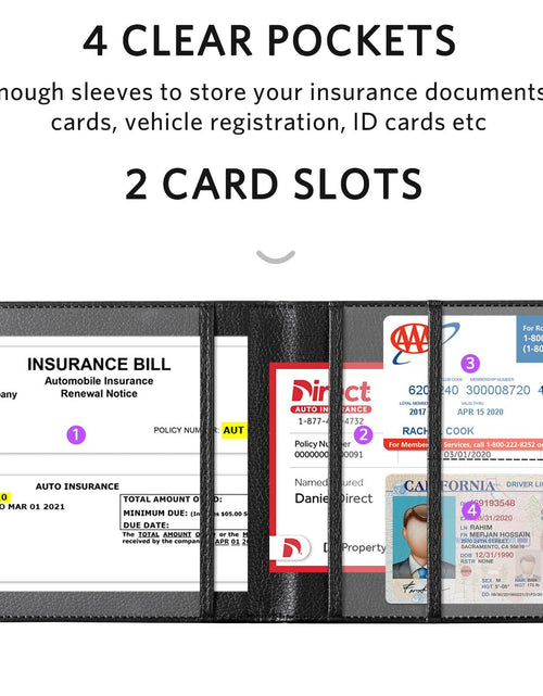 Load image into Gallery viewer, CoBak Car Registration &amp; Insurance Holder Glove Box Organizer for Documents
