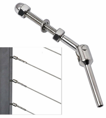 1/8" T316 Stainless Steel Adjustable Cable Railing Kit for 1.5" Metal Post