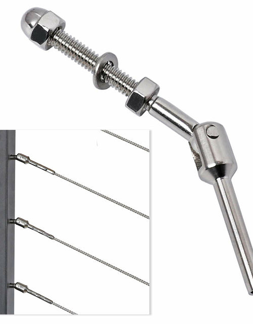 Load image into Gallery viewer, 1/8" T316 Stainless Steel Adjustable Cable Railing Kit for 1.5" Metal Post
