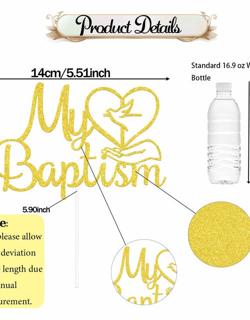 Load image into Gallery viewer, AETGDDS My Baptism Cake Topper Gold Cardboard 1 Piece
