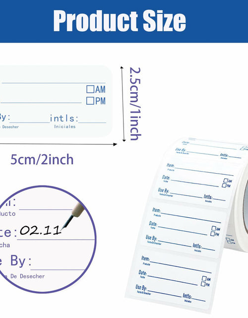 Load image into Gallery viewer, HSDCO Food Container Labels 2x1 Removable Freezer Stickers Blue 500pcs

