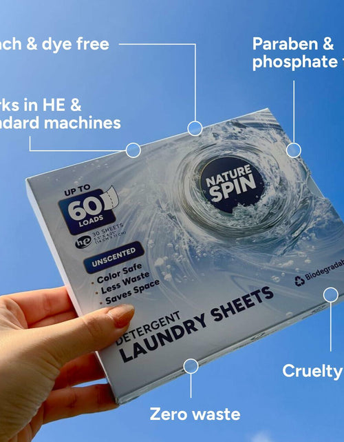 Load image into Gallery viewer, Nature Spin Eco Laundry Detergent Sheets Unscented 30 Count Pack
