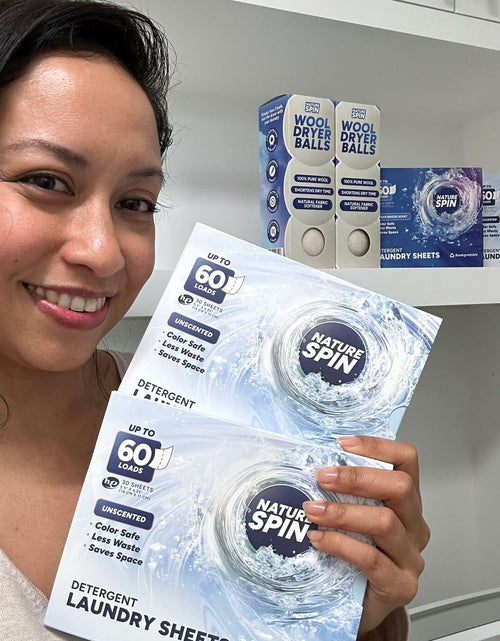 Load image into Gallery viewer, Nature Spin Eco Laundry Detergent Sheets Unscented 30 Count Pack
