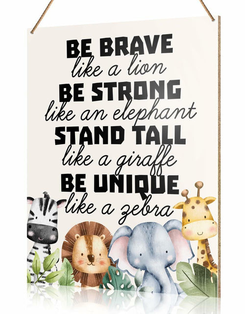 Load image into Gallery viewer, UDNADKEX Boho Nursery Wall Sign Safari Jungle Animal Wooden Decor
