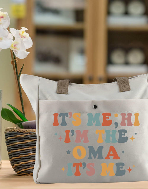Load image into Gallery viewer, WCGXKO Oma Tote Beach Bag Large Beige Letter Print Size L
