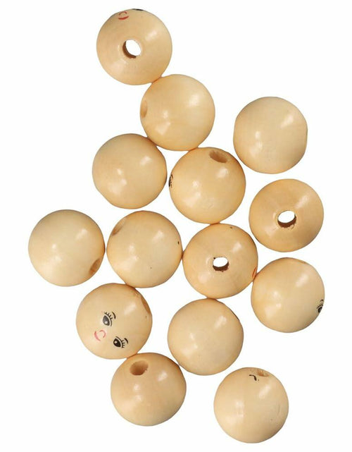 Load image into Gallery viewer, Uniquer 100pcs 18mm Wooden Face Beads Round Spacer Beads for DIY Crafts

