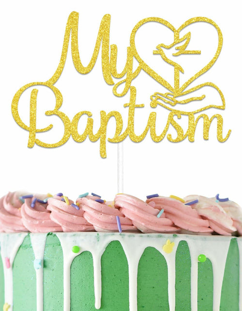 Load image into Gallery viewer, AETGDDS My Baptism Cake Topper Gold Cardboard 1 Piece
