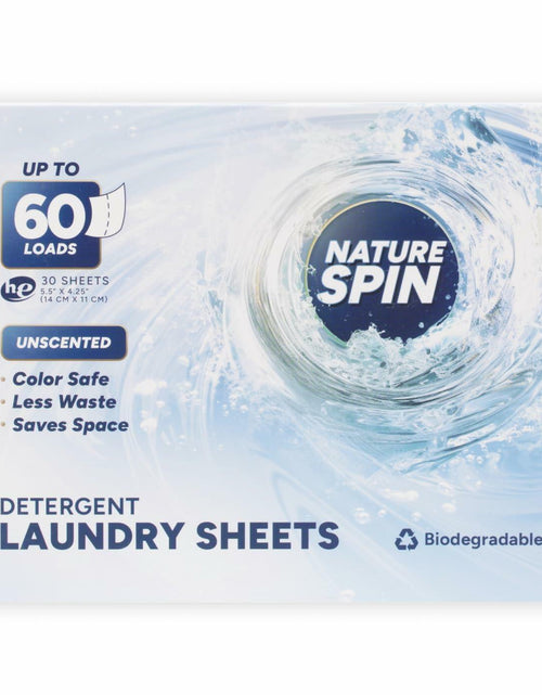 Load image into Gallery viewer, Nature Spin Eco Laundry Detergent Sheets Unscented 30 Count Pack
