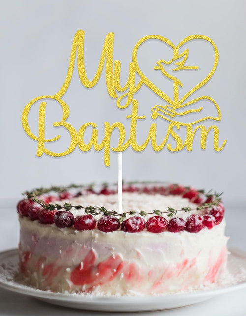 Load image into Gallery viewer, AETGDDS My Baptism Cake Topper Gold Cardboard 1 Piece
