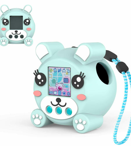 SKRVGOJFG Silicone Case for Punirunes Virtual Pet with Lanyard Blue