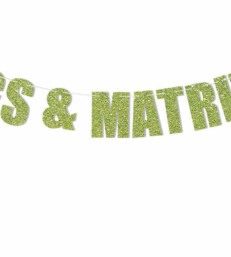 Ramciyo Margs & Matrimony Banner Green Glitter Paper Bachelorette Decor