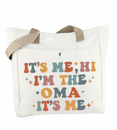 WCGXKO Oma Tote Beach Bag Large Beige Letter Print Size L