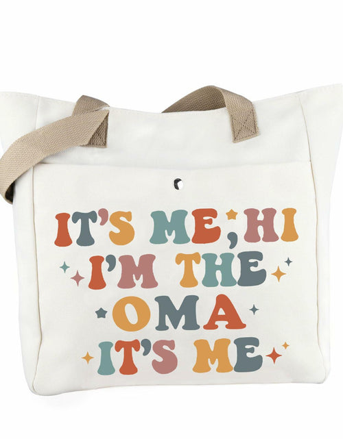 Load image into Gallery viewer, WCGXKO Oma Tote Beach Bag Large Beige Letter Print Size L
