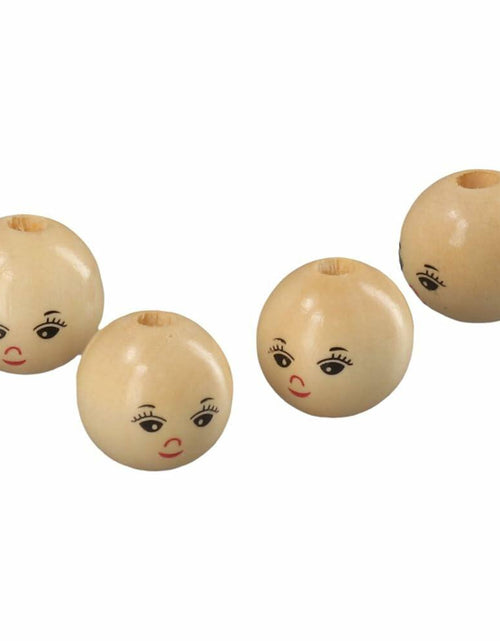 Load image into Gallery viewer, Uniquer 100pcs 18mm Wooden Face Beads Round Spacer Beads for DIY Crafts
