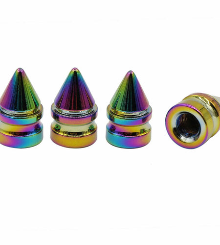 ACCRETION Aluminium Impale Spike Valve Stem Caps Colorful 4 Pack